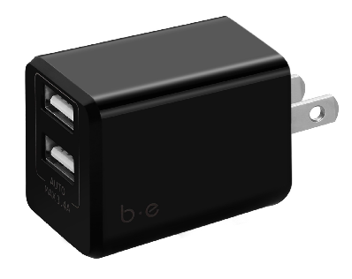 Blu Element Chargeur Mural double USB 3.4A Câble non inclus Noir